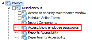 Access/show employee passwords Policy