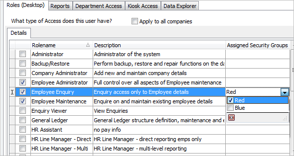 Security Groups Column