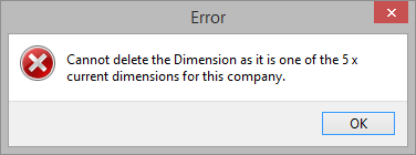 Delete Dimension Error Message