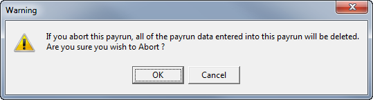 Abort Payrun message