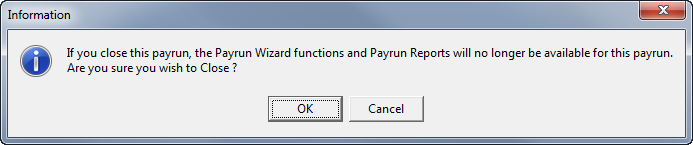 Close Payrun message
