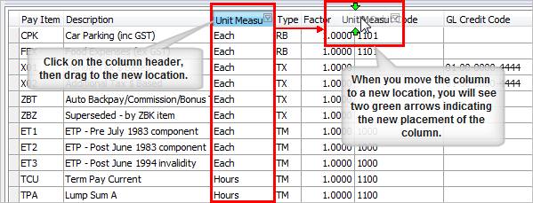 Move Columns