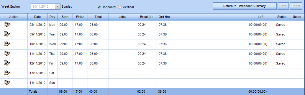 Checking a Team Timesheet