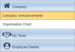 Company Announcement menu