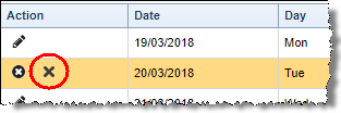 Delete Timesheet Entry