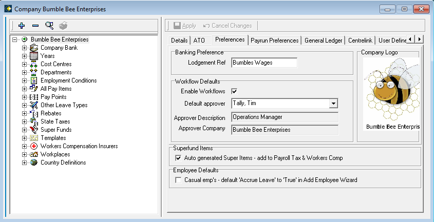 The Enable Workflows option within Maintain Company