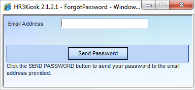 This is the window displayed if you choose the Forgotten Password? option 