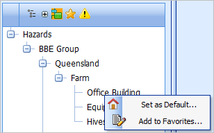 Default option or Favorite in Tree Navigator