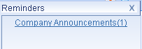 Reminder with Announcement, displayed on To Do Screen
