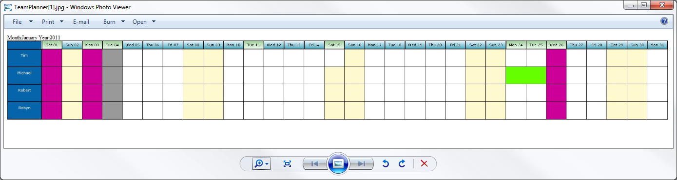 Export JPEG of Team Planner