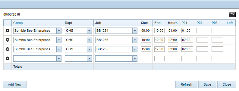 Timesheet Multiple Job Codes