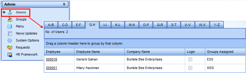 Users - Assigned Groups