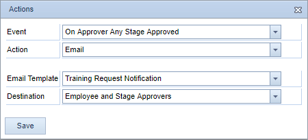 Workflow Definitions Actions options