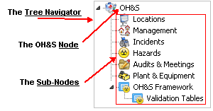 Terminology within the Tree Navigator